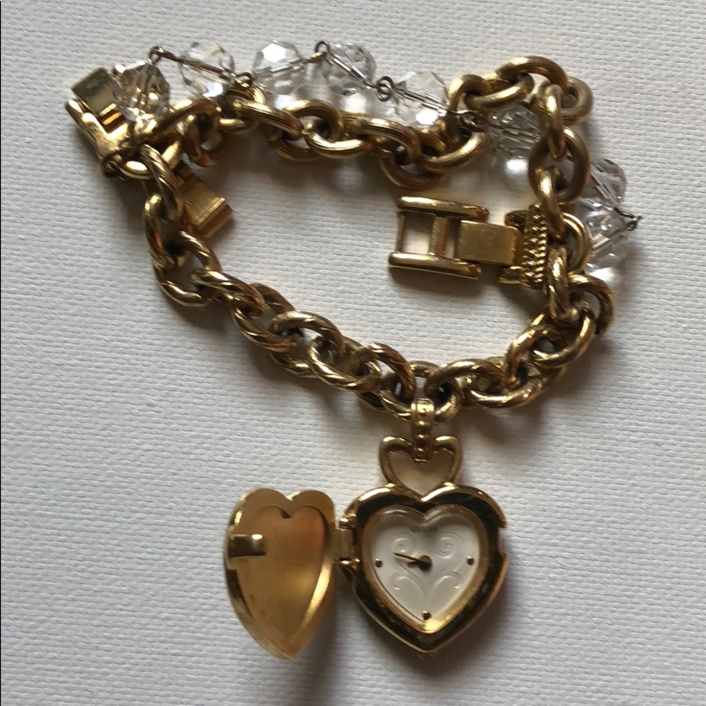 Preloved guess heart watch, non working $20
